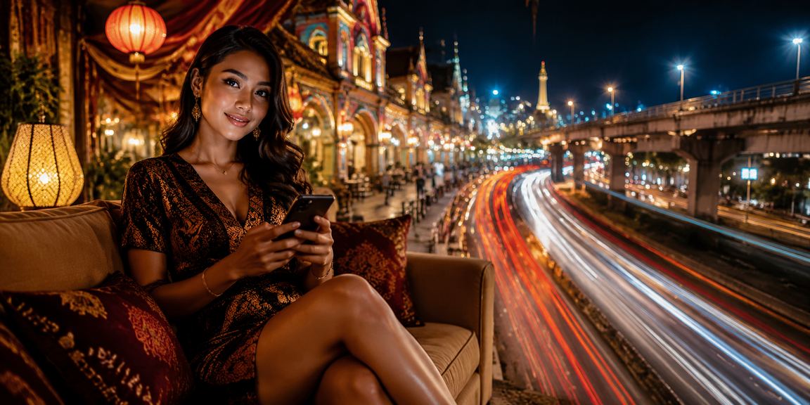 Suasana pasar malam dengan tampilan bonus deposit yang menarik perhatian