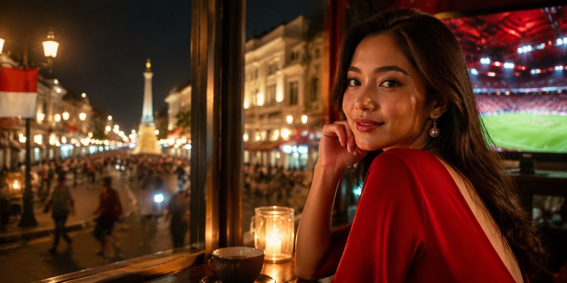 Pemain berjudi melalui laptop dengan suasana neon yang terang